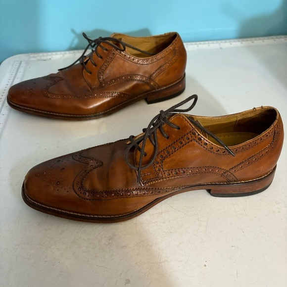 Cole Haan men’s tan leather wingtip oxfords in size 10.5 C09303 - Picture 3 of 12